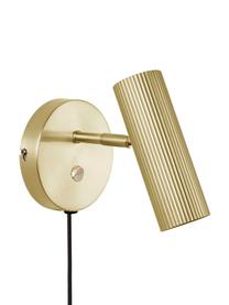 Verstellbarer Wandstrahler Hubble mit Stecker in Gold, Lampenschirm: Metall, beschichtet, Goldfarben, Schwarz, T 17 x H 15 cm