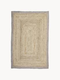 Ručně tkaný koberec z juty se šedým okrajem Shanta, 100 % juta, Béžová, šedá, Š 80 cm, D 150 cm (velikost XS)