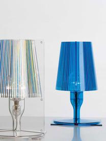 Lámpara de mesa pequeña LED Take, Lámpara: plástico, Cable: plástico, Azul transparente, An 19 x Al 31 cm