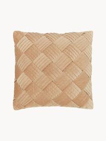 Housse de coussin en velours Sina, Velours (100 % coton), Ocre, larg. 45 x long. 45 cm