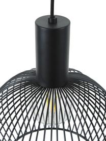 Lámpara de techo de metal Aver, Pantalla: acero pintado, Anclaje: plástico, Cable: cubierto en tela, Negro, Ø 30 x Al 35 cm