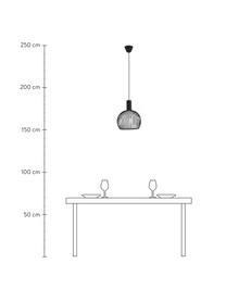 Lámpara de techo de metal Aver, Pantalla: acero pintado, Anclaje: plástico, Cable: cubierto en tela, Negro, Ø 30 x Al 35 cm