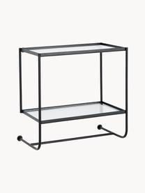 Estante de pared de metal Thelma, Estructura: metal recubierto, Estantes: vidrio, Negro, An 53 x Al 51.5 cm