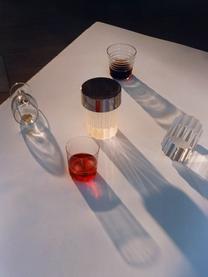 Lámpara de mesa pequeña regulable Last Order, portátil, Pantalla: cristal, Estructura: plástico, metal recubiert, Acero inoxidable, transparente, Ø 9 x Al 14 cm