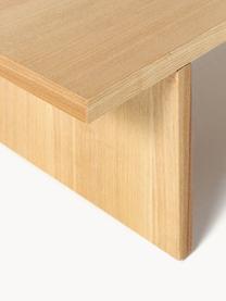 Niedriger Holz-Couchtisch Toni, Mitteldichte Holzfaserplatte (MDF) mit Eschenholzfurnier, lackiert, Eschenholz, B 120 x T 45 cm