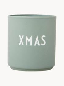 Design beker Favourite XMAS, Beenderporselein (porselein)

Fine Bone China is een zacht porselein, dat zich vooral onderscheidt door zijn briljante, doorschijnende glans., Saliegroen (XMAS), Ø 8 x H 9 cm, 250 ml