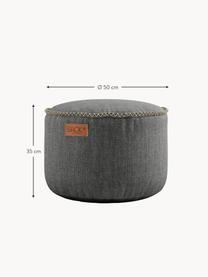 Pouf da giardino Cobana, Rivestimento: olefina, fibra sintetica, Tessuto grigio scuro, Ø 50 x Alt. 35 cm