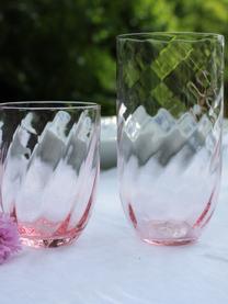 Mundgeblasene Wassergläser Swirl, 6 Stück, Glas, Rosa, Ø 7 x H 10 cm, 250 ml