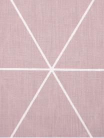 Baumwoll-Kissenbezug Lynn mit grafischem Muster, 65 x 100 cm, Webart: Renforcé Fadendichte 144 , Altrosa, Cremeweiss, B 65 x L 100 cm