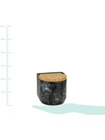 Pojemnik do przechowywania Bubble, Ceramika, drewno bambusowe, Czarny, marmurowy, Ø 12 x W 12 cm