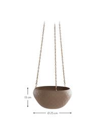 Wisząca osłonka na doniczkę Gullan, Metal powlekany, Beżowy, Ø 25 x W 13 cm