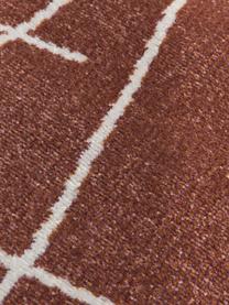 Tapis d'extérieur couleur rouille Lillyan, 100 % polypropylène, Couleur rouille, couleur crème, larg. 80 x long. 250 cm