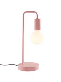 Lámpara de mesa Cascais, Pantalla: metal recubierto, Cable: cubierto en tela, Rosa, Ø 14 x Al 35