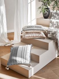 Poszewka na poduszkę z chwostami Okiro, 100% bawełna, Beżowy, czarny, S 45 x D 45 cm