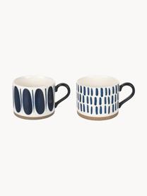 Mokken Masai, set van 2, Beenderporselein (porselein)
Fine Bone China is een zacht porselein, dat zich vooral onderscheidt door zijn briljante, doorschijnende glans., Blauw, wit, patroon, Ø 8 x H 8 cm, 400 ml