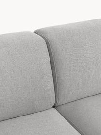 Grand canapé d'angle 4 places Melva, Tissu gris clair, larg. 339 x prof. 220 cm, dossier à droite
