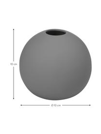 Malá ručne vyrobená guľatá váza Ball, Keramika, Sivá, Ø 10 x V 10 cm