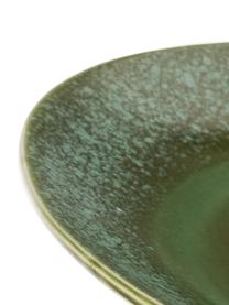Ručne vyrobený tanier v retro štýle 70's, 2 ks, Kamenina, Odtiene zelenej, Ø 29 cm