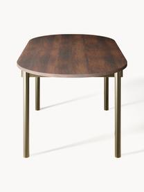 Tavolo ovale Mavi, varie misure, Gambe: metallo verniciato a polv, Legno di acacia, dorato, Larg. 180 x Prof. 90 cm