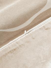 Copricuscinio in velluto Seraphina, Velluto (51% cotone, 49% viscosa), Beige chiaro, bianco, Larg. 50 x Lung. 50 cm