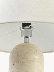 Lampa stołowa z marmurową podstawą o wyglądzie trawertynu Gia, Beżowy, marmurowy, Ø 46 x W 60 cm