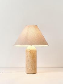 Grande lampe à poser avec socle en marbre Gia, Beige, marbré, Ø 46 x haut. 60 cm