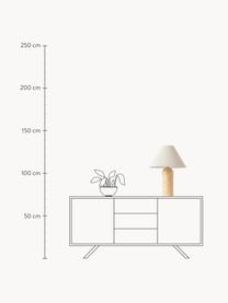 Grote tafellamp Gia met marmeren voet, Lampenkap: 80% katoen, 20% linnen, Lampvoet: marmer, Beige, gemarmerd, Ø 46 x H 60 cm