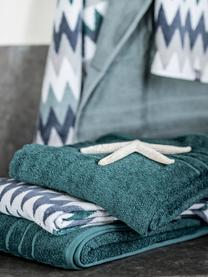 Handtuch Hanneke in verschiedenen Größen, mit Zickzack-Muster, 100% Baumwolle, Blau, Grau, Weiß, Grün, Gästehandtuch