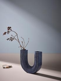 Vaso di design blu scuro Jed, Poliresina, Blu scuro, Larg. 16 x Alt. 16 cm