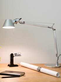Große verstellbare Schreibtischlampe Tolomeo, Silberfarben, B 78 x H 65 - 129 cm