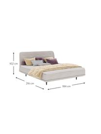 Boxspringbett Luna in Beige, Korpus: Massives Buchenholz, lack, Bezug: 100% Polyester, Webstoff Beige, 180 x 200 cm