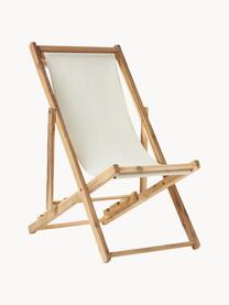 Inklapbare ligstoel Jola van acaciahout, Frame: geolied acaciahout, Acaciahout, beige, B 58 x H 98 cm