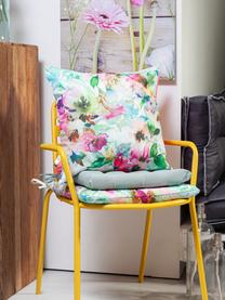 Outdoor kussen Painted Flower met aquarel print, met vulling, 100% polyester, Multicolour, 45 x 45 cm