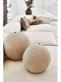 Cuscino in teddy a forma di palla con imbottitura Palla, Rivestimento: 100% poliestere, Color sabbia, Ø 30 cm