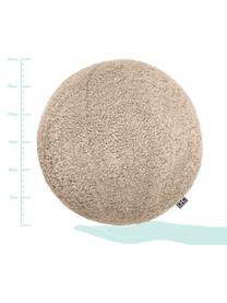 Ručně vyrobený polštář bouclé ve tvaru koule Palla, s výplní, Odstíny písku, krémově bílá, Ø 30 cm