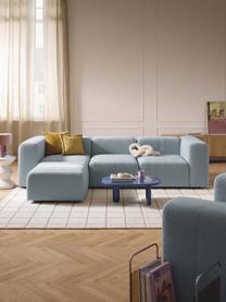 Modulares Bouclé-Sofa Lena (4-Sitzer) mit Hocker, Bezug: Bouclé (93 % Polyester, 6, Gestell: Kiefernholz, Schichtholz,, Bouclé Hellblau, B 284 x T 181 cm