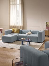 Modulares Bouclé-Sofa Lena (4-Sitzer) mit Hocker, Bezug: Bouclé (93 % Polyester, 6, Gestell: Kiefernholz, Schichtholz,, Bouclé Hellblau, B 284 x T 181 cm