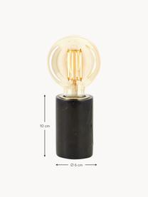 Kleine Tischlampe Siv aus Marmor, Lampenfuß: Marmor, Schwarz, marmoriert, Ø 6 x H 10 cm