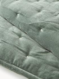 Colcha de terciopelo acolchada Cheryl, Parte superior: terciopelo de algodón, Reverso:  algodón, Verde salvia, An 160 x L 220 cm (para camas de 120 x 200 cm)