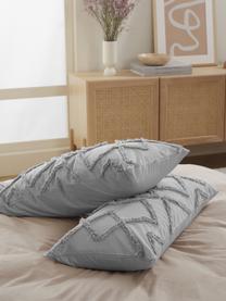 Fundas de almohada de percal Faith, 2 uds, Gris, 40 x 80 cm