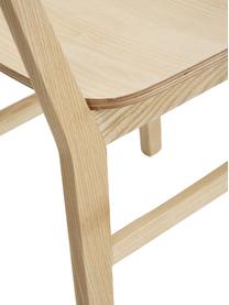 Sillas de madera Akina, 2 uds., Asiento: madera contrachapada chap, Patas: madera de fresno, Marrón, An 45 x Al 86 cm