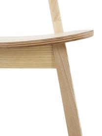 Sillas de madera Akina, 2 uds., Asiento: madera contrachapada chap, Patas: madera de fresno, Marrón, An 45 x Al 86 cm