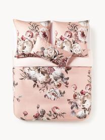 Baumwollsatin-Bettdeckenbezug Blossom, Webart: Satin Fadendichte 210 TC,, Hellrosa, Bunt, B 200 x L 200 cm