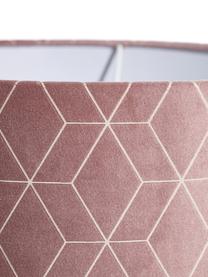 Samt-Pendelleuchte Geometric, Polyestersamt, Rosa, Silberfarben, Ø 30 x T 30 cm