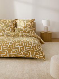 Perkálové povlečení  z organické bavlny Malu, Žlutá, 135 x 200 cm + 1 polštář 80 x 80 cm