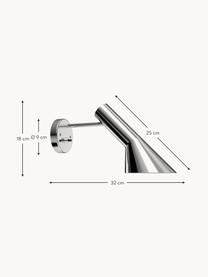 Aplique AJ, Acero inoxidable, Plateado, An 32 x Al 18 cm