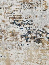 Tapis soyeux à poils ras et franges Verona, Beige, brun, bleu foncé, larg. 80 x long. 150 cm (taille XS)