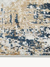 Tappeto a pelo corto con frange Verona, Retro: poliestere, Beige, marrone, blu scuro, Larg. 80 x Lung. 150 cm (taglia XS)