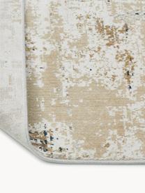 Laagpolig vloerkleed Verona met franjes, Onderzijde: polyester, Beige, bruin, donkerblauw, B 80 x L 150 cm (maat XS)