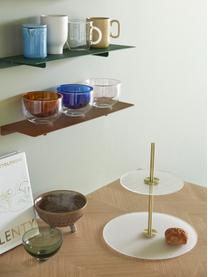 Handgefertigte Etagere Ripple, Stange: Metall, beschichtet, Transparent, Goldfarben, Ø 30 x H 31 cm